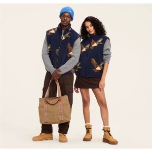 Woolrich x Target | Adult Duck Print Fleece Vest | NWT | Navy | Unisex XL